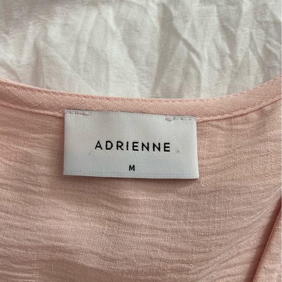 Adrienne silky top with front tie pastel pink - Picture 3 of 3